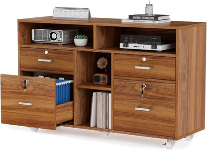 VINGLI Wide 4 Drawer Lockable Rolling File Cabinet by VINGLI
