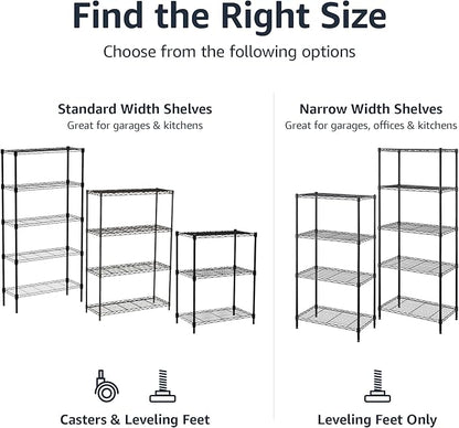 Amazon Basics 5-Shelf Adjustable, Heavy Duty Storage Shelving Unit on 4'' Wheel - Image 4