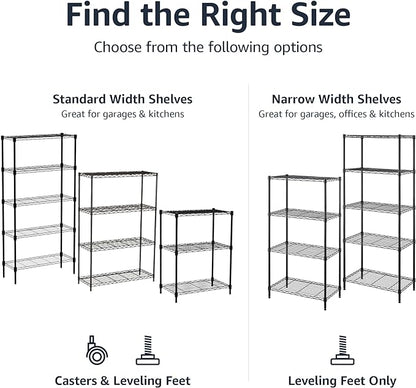 Amazon Basics 4-Shelf Adjustable Heavy Duty Steel Wire Rack Storage Shelving - Image 6