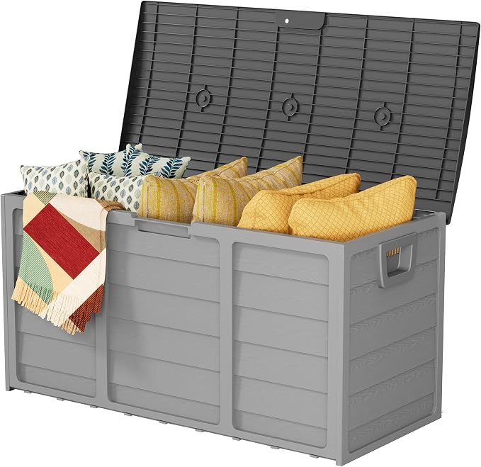 75 Gallon Outdoor Deck Storage Box, Heavy Duty Resin - Image 7