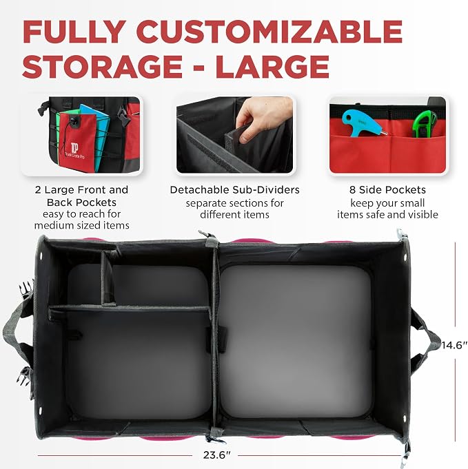 TRUNKCRATEPRO Red Car Accessories Trunk Organizer - Image 2