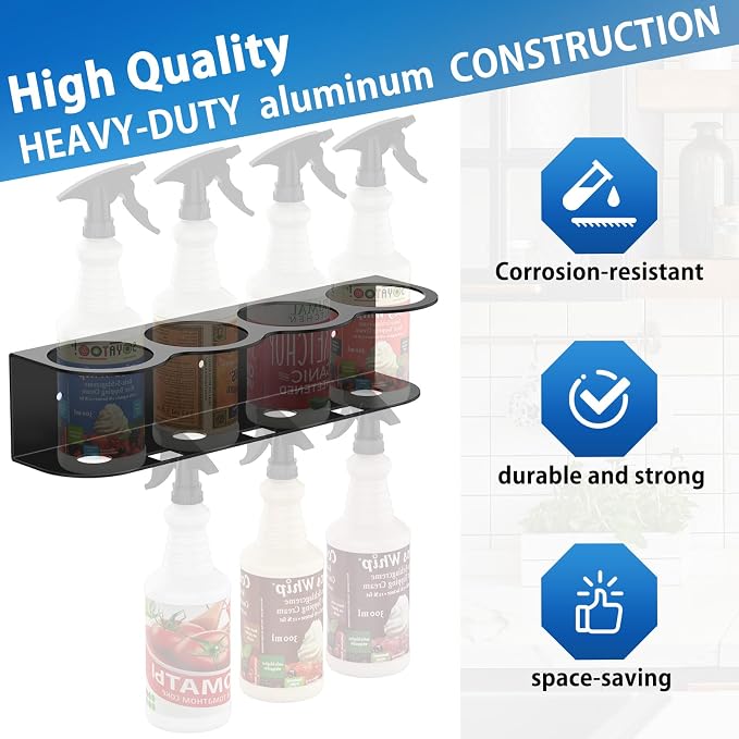 4 Spray Bottle Holder Wall Mount Hangable Space-efficient Spray Can Holder Wall - Image 3