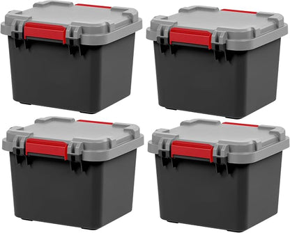 IRIS USA 4 Pack TrailBox, 8 Gallon Lockable Storage Trunk Box, Truck Bed Bin by IRISUSA