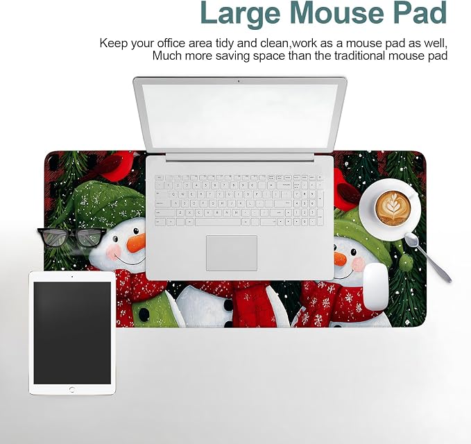 Three Snowmen Gaming Mouse Pad 31.5"x11.8"Desk Mat Anti-Slip Rubber Base & - Image 6