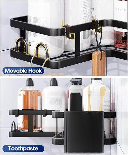 3 Pack Corner Shower Caddy Organizer, Rustproof Corner Shower Shelves, No - Image 5