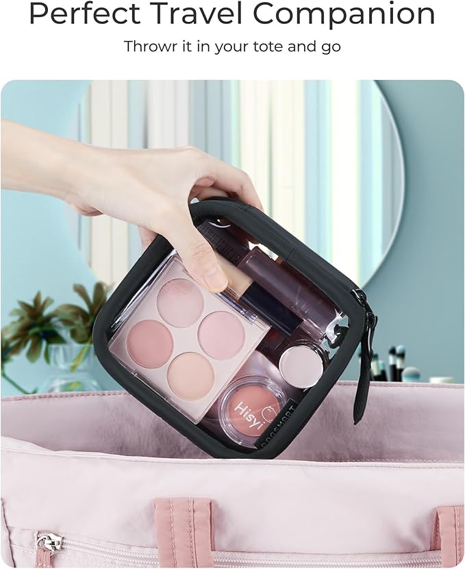 BAGSMART Mini Clear Makeup Bag for Women Portable Travel Toiletry Bag, Cute - Image 5
