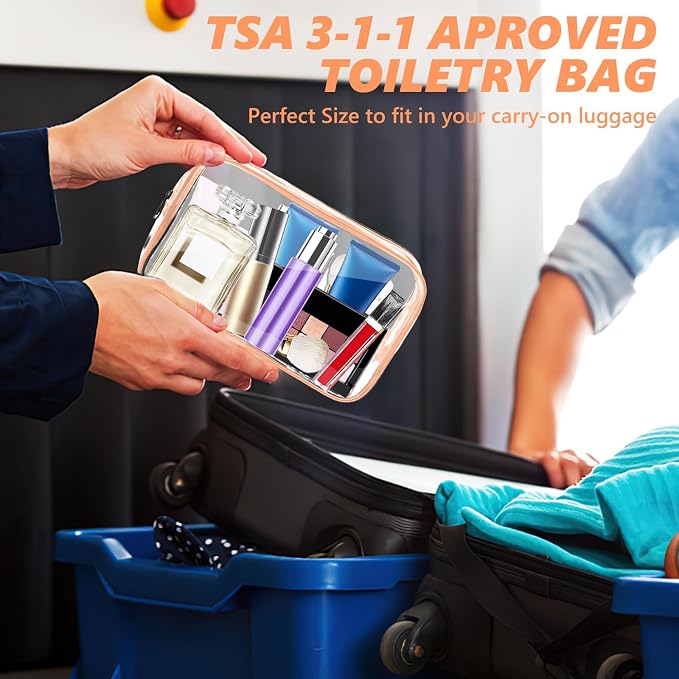AURUZA 6 Pack Travel Toiletry Bag, TSA Approved Cosmetic Bag - Image 4