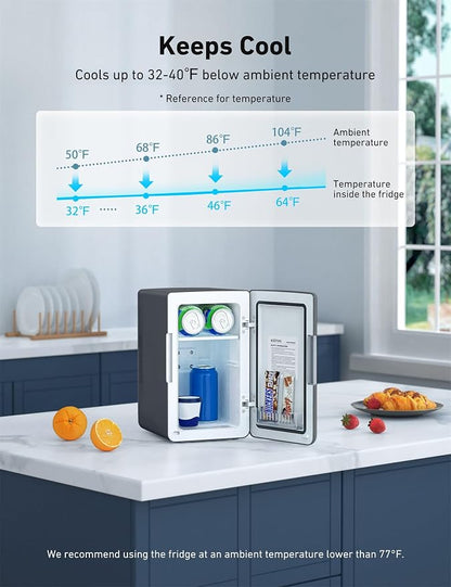 AstroAI Mini Fridge 2.0 Gen, 6 Liter/8 Cans Makeup Skincare Fridge 110V AC/ 12V - Image 2