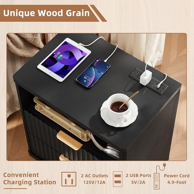 LEYAOYAO Fluted Nightstand - Image 7