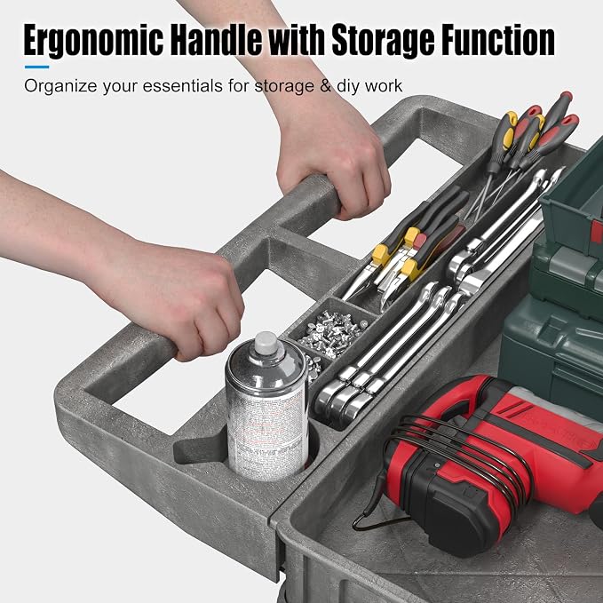 Heavy-Duty Utility Cart Tool Cart, Extra Large Rolling Carts - Image 3