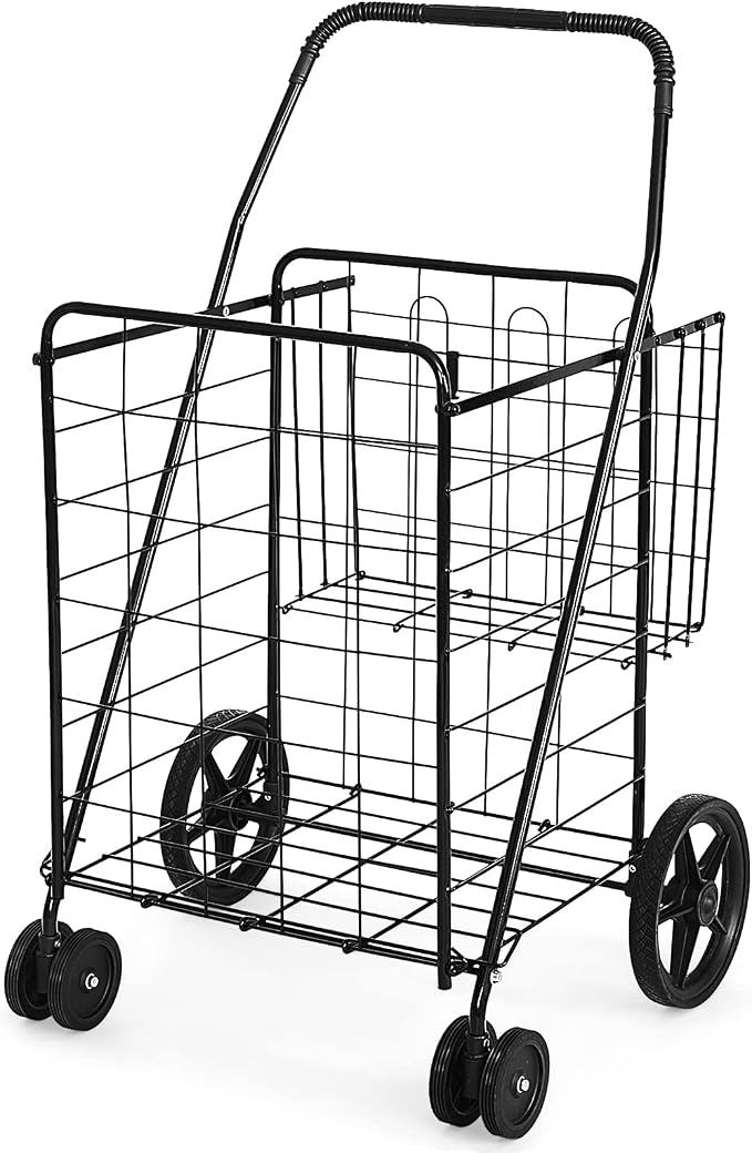 Goplus Jumbo Folding Shopping Cart - Image 8