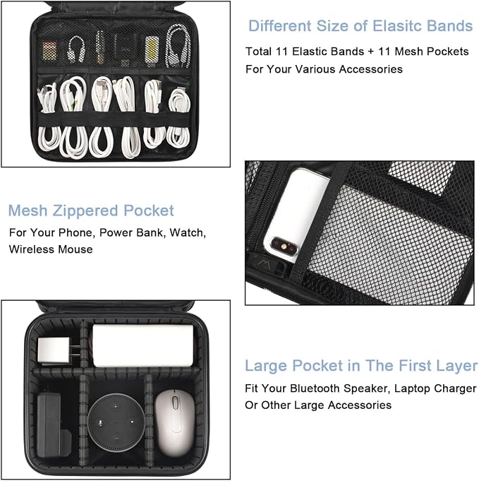 MATEIN Cable Organizer Bag, Travel Electronic Storage Cord Organizer Box | Tech - Image 4