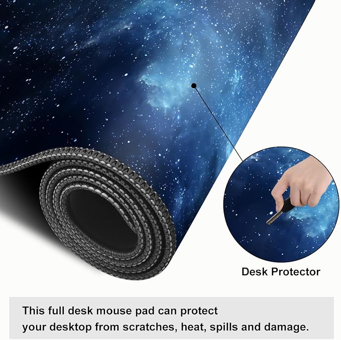 Galaxy Mouse Pad – Large Extended Desk Mat 31.5 x 11.8 in– Deep Space Nebula - Image 4
