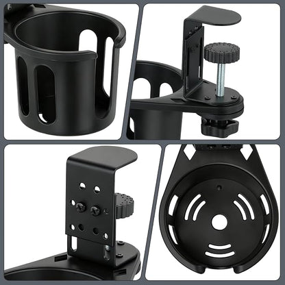 MYITYARD Desk Cup Holder Clamp, Clip On Table Cup Holder, Rotatable Water - Image 3