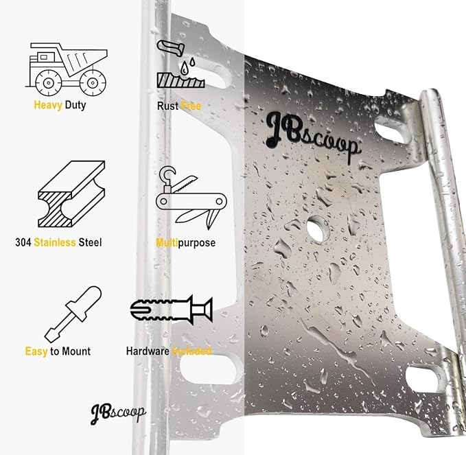 JBscoop Large Stainless Steel Hose Holder, Heavy Duty Hose Hanger - Image 3