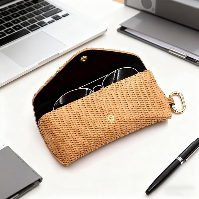 Glasses Case - Woven Straw Style Soft Box - Image 4