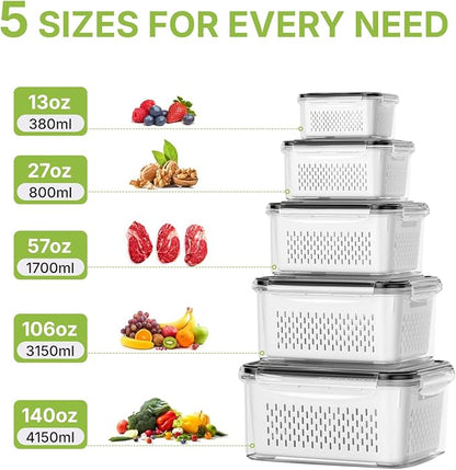5 Pack Large Fruit Storage Containers - Image 3