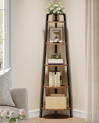 CHOEZON Corner Shelf, 5-Tier Ladder Corner Shelf, Ladder Bookshelf, 59.6" Tall by Choezon