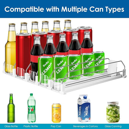 Drink Organizer for Fridge, Adjustable Width Soda Can Dispenser for - Image 7