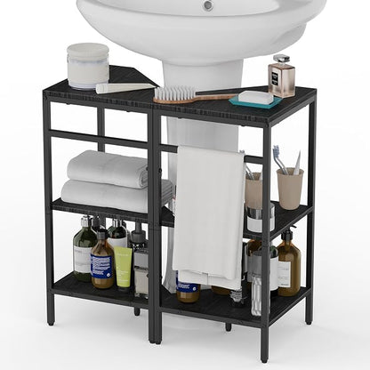 CADUKE Under Pedestal Sink Shelf, 2 Pack Under Sink Organizers and Storage by CADUKE