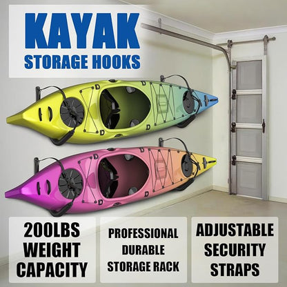 UNITEDPOWER Kayak Storage Racks, Heavy Duty Garage Hangers, Jumbo Wall Hooks - Image 3