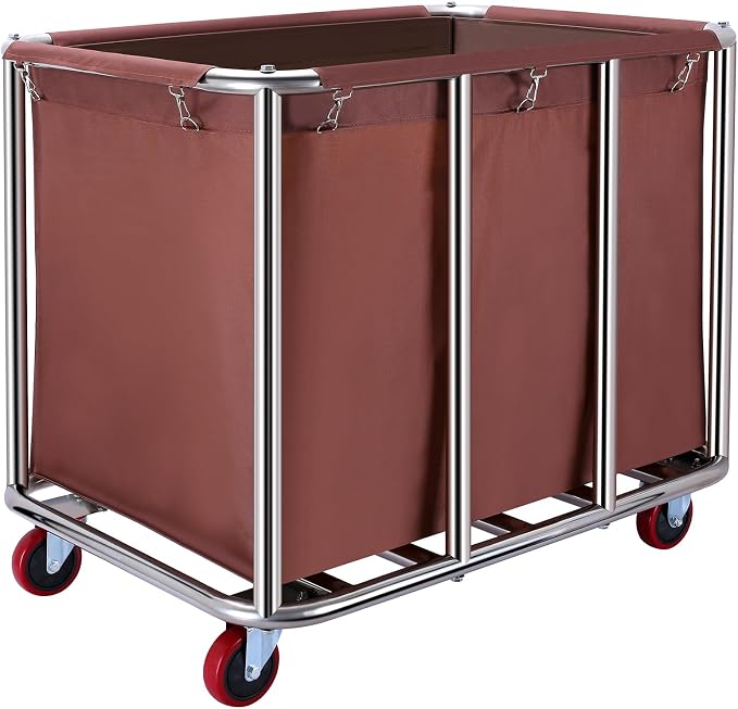 Commercial Laundry cart with Wheels, 400L Large Laundry Basket with Wheels by JJSMKCH