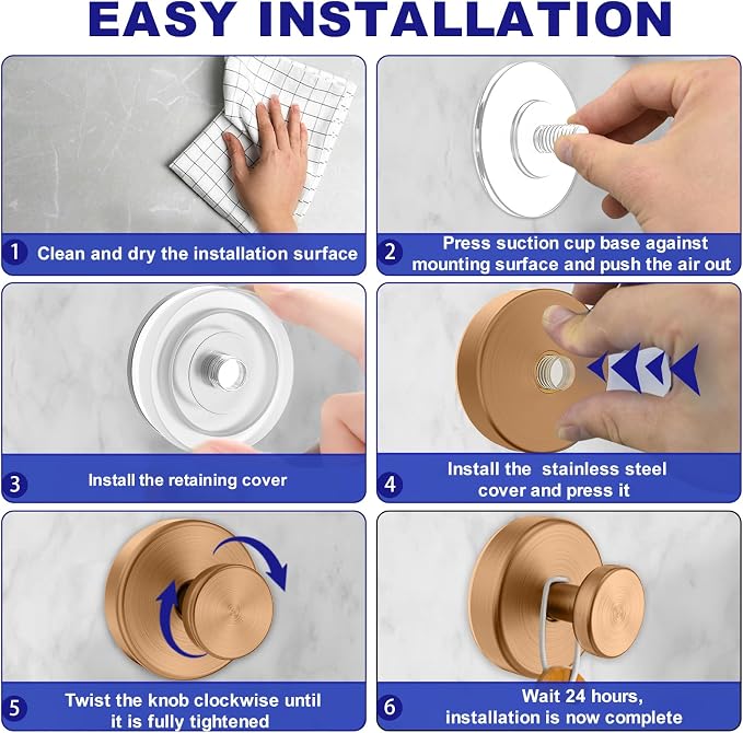 Bntuk Suction Cup Hooks for Shower, Removable Towel Hooks for Bathroom Window - Image 4
