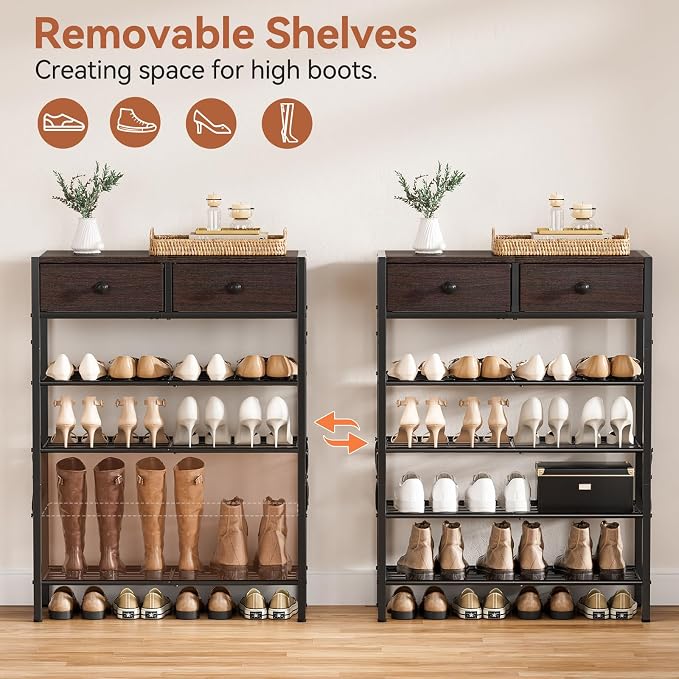 Shoe Rack for Entryway, 5 Tier Shoe Organizer - Image 7