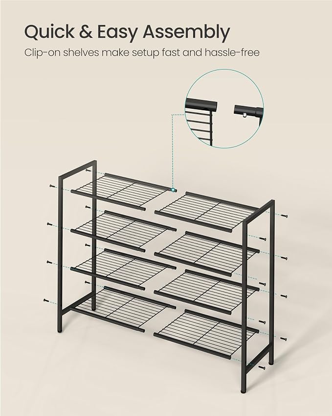 SONGMICS Metal Shoe Rack, Free Standing Shoe Organizer - Image 7