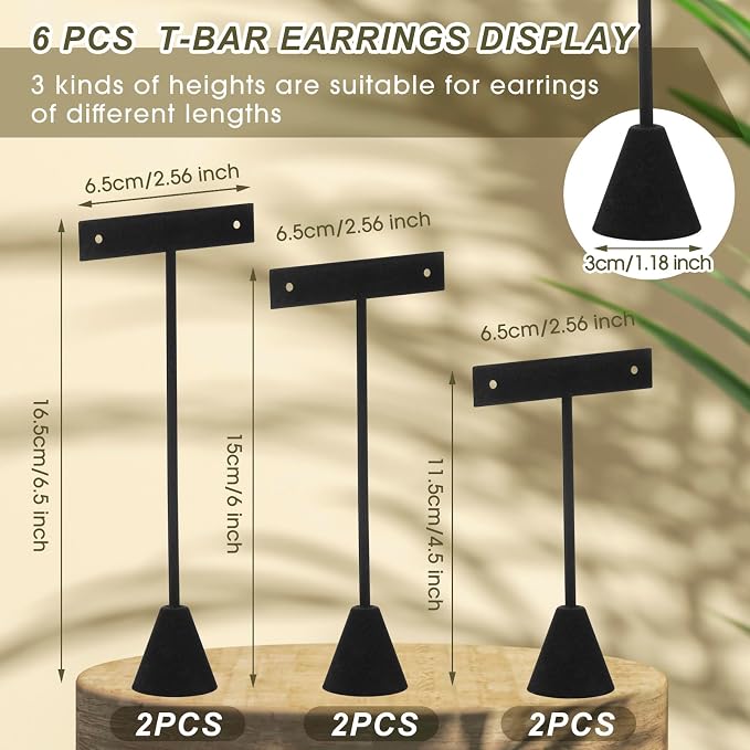 Marsui 6 Pcs Earring Display Set T Bar Earring Display Stand - Image 2
