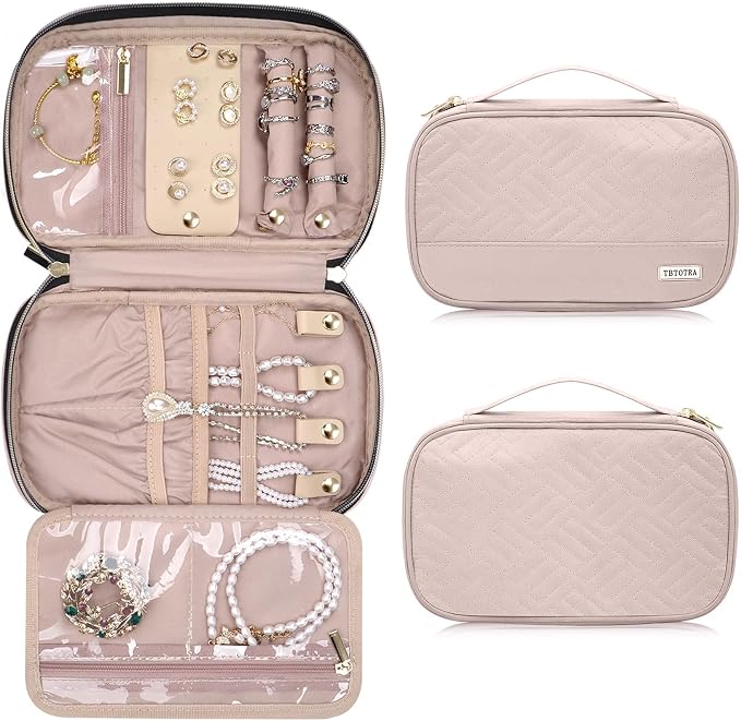Jewelry Travel Case Organizer for Necklaces, Soft Sided by TBTOTRA