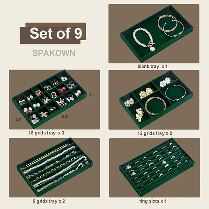 SPAKOWN Jewelry Drawer Organizer Inserts Set of 9, Jewelry Trays - Image 3