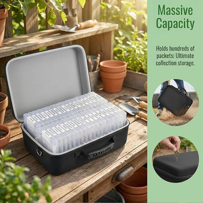 Seed Storage Organizer Case 36-Slot Hard Shell Seed Packet Holder Label Kit | - Image 5