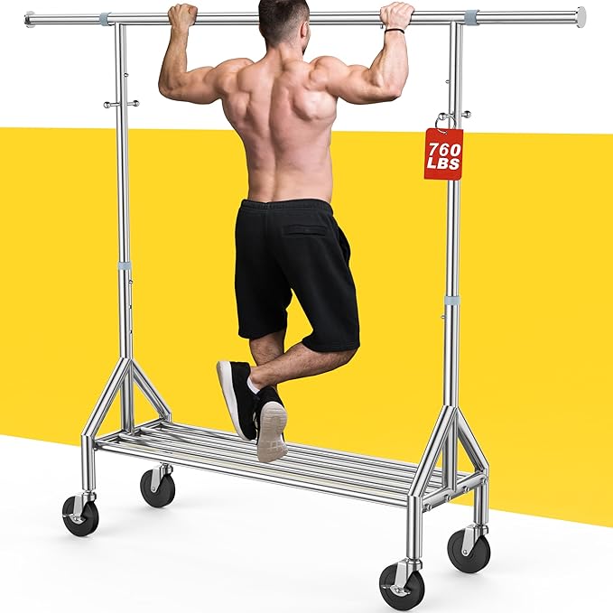 Upgraded 100% Stainless Steel Clothing Rack Load 760LBS, Heavy Duty Clothes by FYBEE