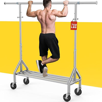 Upgraded 100% Stainless Steel Clothing Rack Load 760LBS, Heavy Duty Clothes by FYBEE