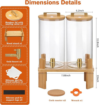 1.5 Gallon 2 PACK Glass Drink dispenser, Beverage Dispenser - Image 2