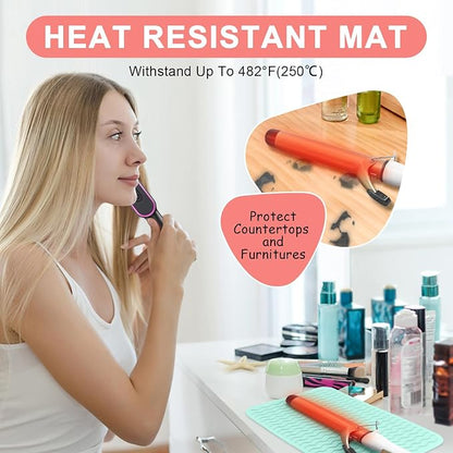 Plus Size Silicone Heat Resistant Mat, Portable Travel Hot Tools Pad Cover - Image 2