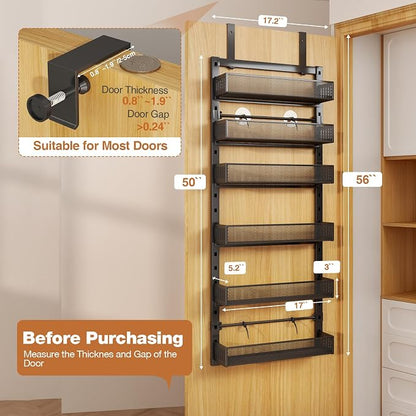 Pantry Door Organizers and Storage, 6-Tier Large Metal Heavy-Duty Frame Over - Image 2