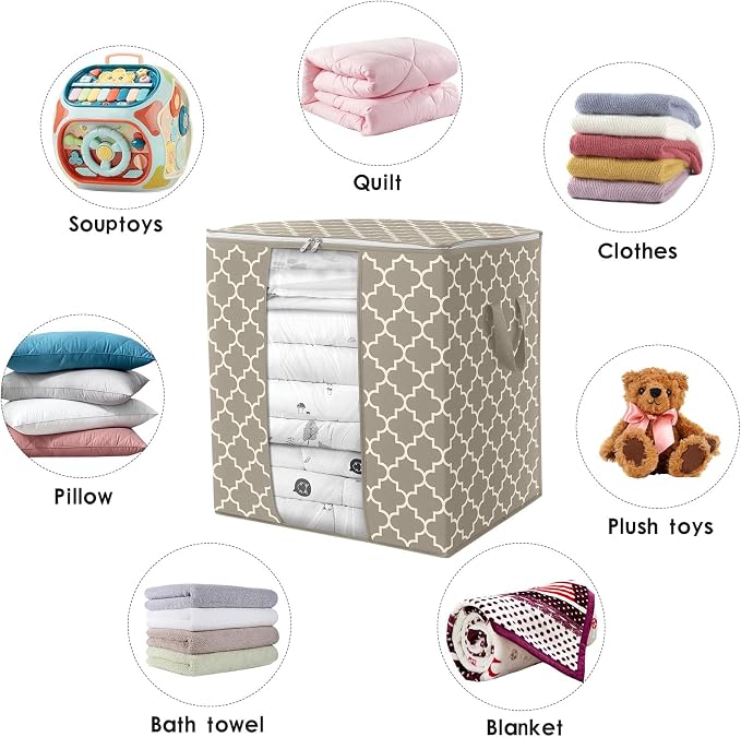 WISELIFE Storage Bags 2 Pack/100L Large Blanket Clothes Organization and - Image 7