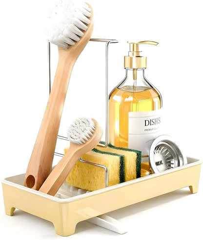 Ceramic-Look Sink Caddy, Rustproof Sponge Holder - Image 2