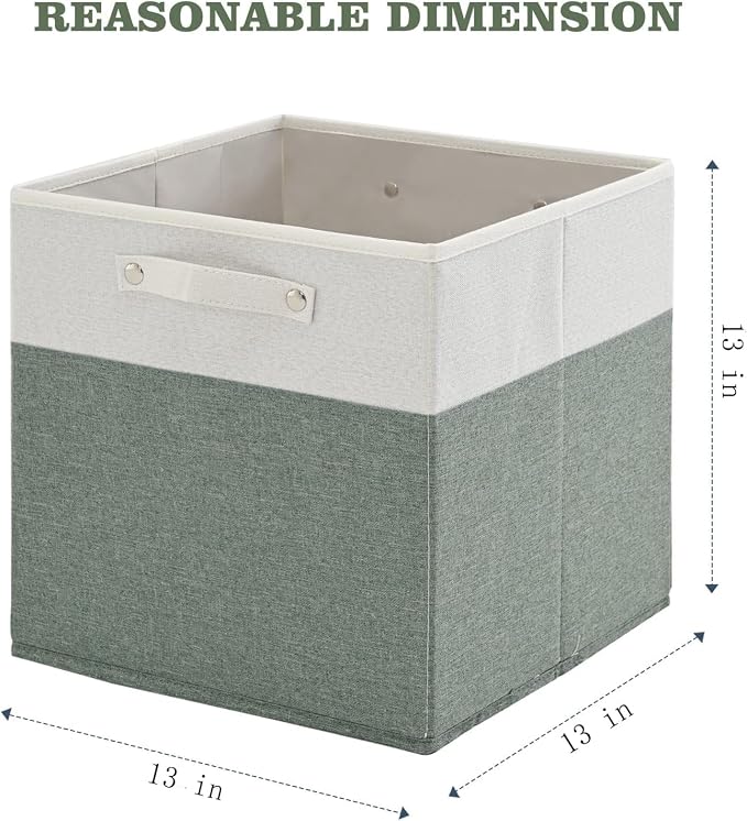 FinishingBo 13x13x13 Storage Cube Bins 6 Pack, Cube Shelf Baskets | Foldable - Image 2