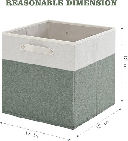 FinishingBo 13x13x13 Storage Cube Bins 6 Pack, Cube Shelf Baskets | Foldable - Image 2