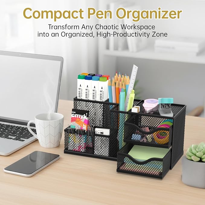 Mesh Desk Organizer, Pen Organizer - Image 4