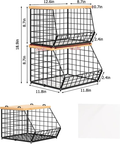 2 Set Stackable Wire Basket - Image 6