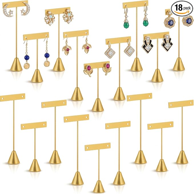 Marsui 18 Pcs Earring Display Set T Bar Earring Display Stand by Marsui