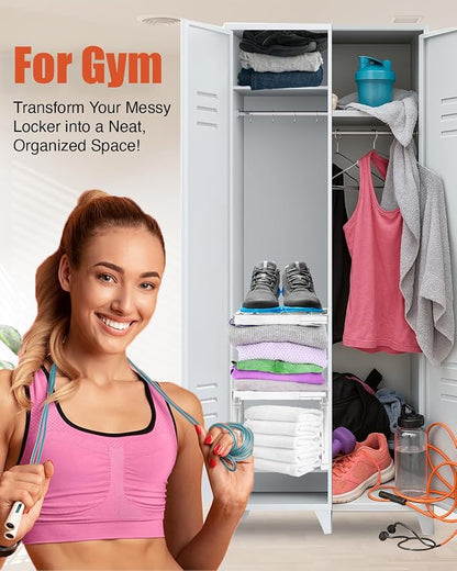 Locker Organizer Shelf， Adjustable Width and Height, Ideal Locker - Image 7
