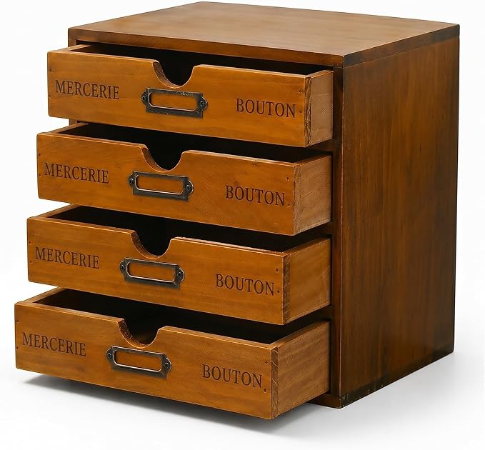 Modular Stackable Apothecary Cabinet 4 Drawer Desk Organizer by PrimoSupply