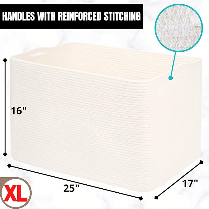MINTWOOD Design 112L Extra Large Blanket Basket Holder Living Room, Dog Toy - Image 7