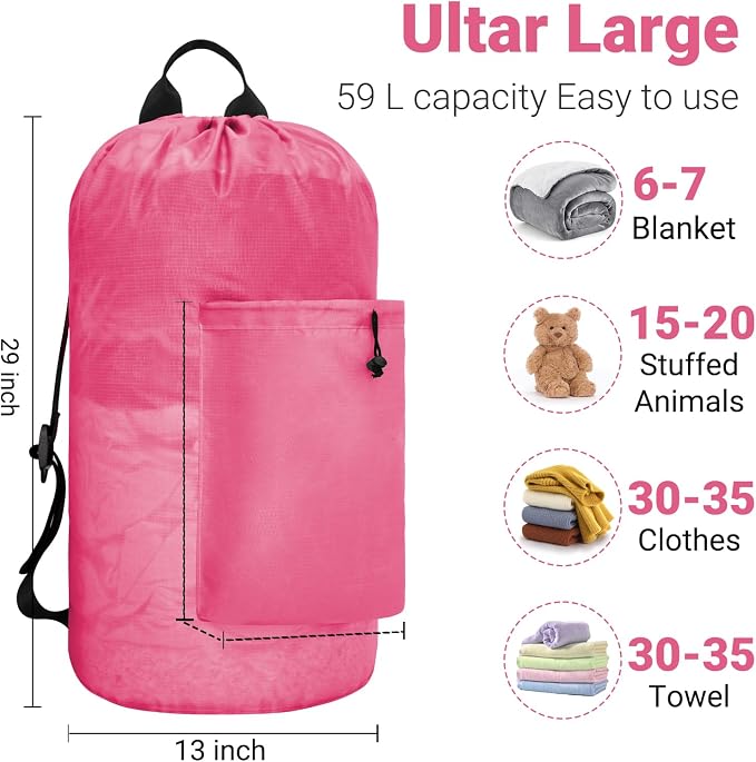 Laundry Bag Backpack Large Travel Laundry Bags - Image 2