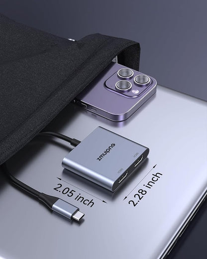 USB C to Dual HDMI Adapter 4K Dual Monitors Adapter USB C Hub - Image 6